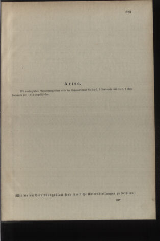 Verordnungsblatt für die Kaiserlich-Königliche Landwehr 19111230 Seite: 11