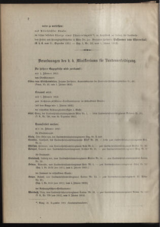 Verordnungsblatt für die Kaiserlich-Königliche Landwehr 19120108 Seite: 2