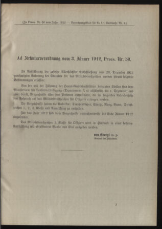 Verordnungsblatt für die Kaiserlich-Königliche Landwehr 19120108 Seite: 7