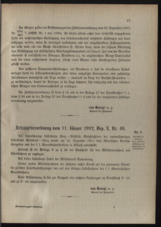 Verordnungsblatt für die Kaiserlich-Königliche Landwehr 19120118 Seite: 9