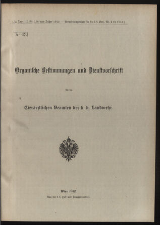 Verordnungsblatt für die Kaiserlich-Königliche Landwehr 19120129 Seite: 11