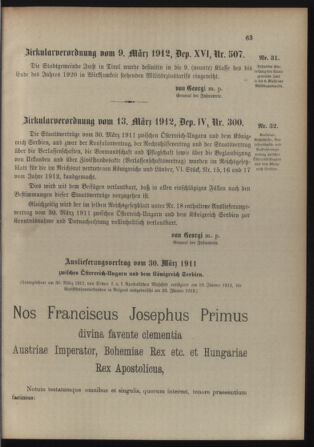 Verordnungsblatt für die Kaiserlich-Königliche Landwehr 19120318 Seite: 7