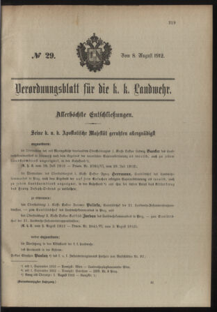 Verordnungsblatt für die Kaiserlich-Königliche Landwehr 19120808 Seite: 1