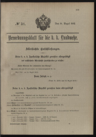 Verordnungsblatt für die Kaiserlich-Königliche Landwehr 19120818 Seite: 5