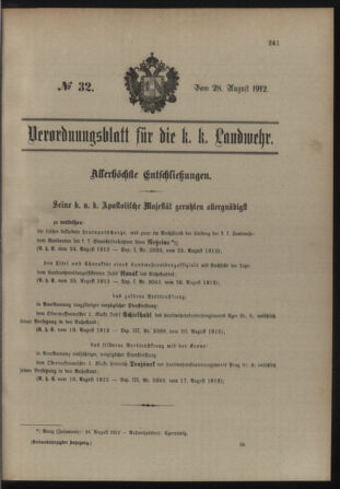 Verordnungsblatt für die Kaiserlich-Königliche Landwehr