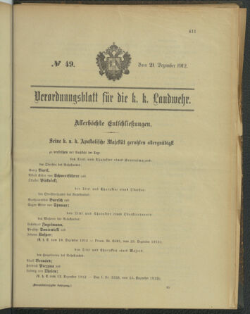 Verordnungsblatt für die Kaiserlich-Königliche Landwehr 19121221 Seite: 1