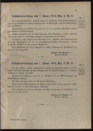 Verordnungsblatt für die Kaiserlich-Königliche Landwehr 19130111 Seite: 3