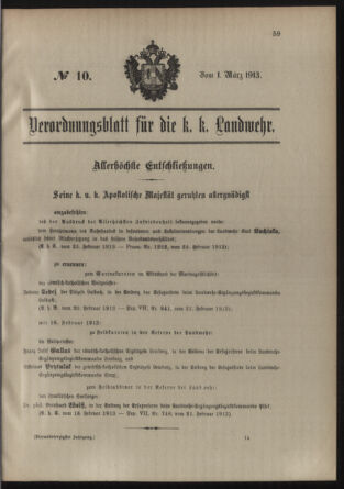 Verordnungsblatt für die Kaiserlich-Königliche Landwehr