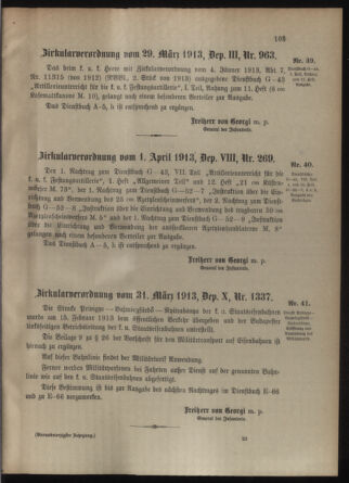 Verordnungsblatt für die Kaiserlich-Königliche Landwehr 19130405 Seite: 5