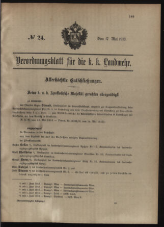 Verordnungsblatt für die Kaiserlich-Königliche Landwehr 19130517 Seite: 1