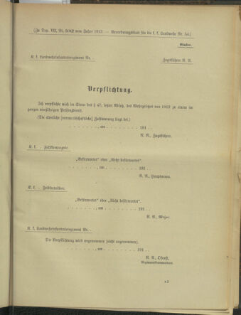 Verordnungsblatt für die Kaiserlich-Königliche Landwehr 19131025 Seite: 15