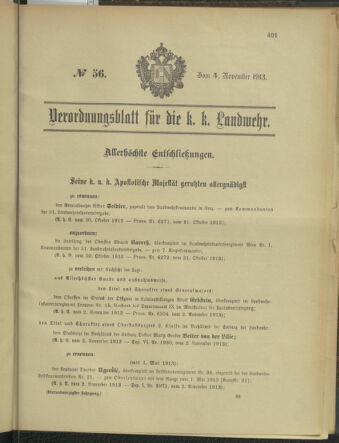 Verordnungsblatt für die Kaiserlich-Königliche Landwehr 19131104 Seite: 1