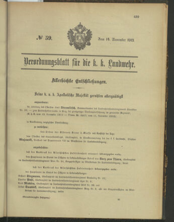 Verordnungsblatt für die Kaiserlich-Königliche Landwehr