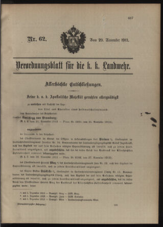 Verordnungsblatt für die Kaiserlich-Königliche Landwehr 19131129 Seite: 1