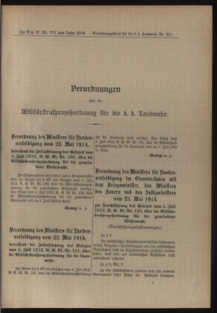 Verordnungsblatt für die Kaiserlich-Königliche Landwehr 19140613 Seite: 7