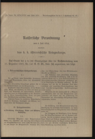 Verordnungsblatt für die Kaiserlich-Königliche Landwehr 19140718 Seite: 5