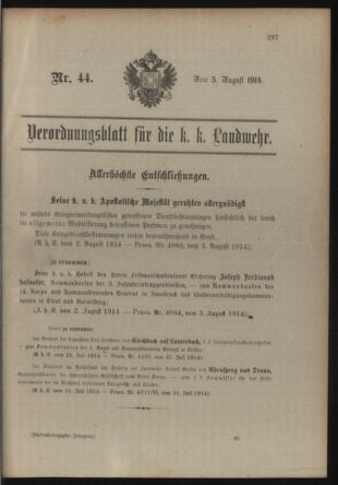 Verordnungsblatt für die Kaiserlich-Königliche Landwehr