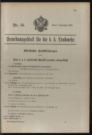 Verordnungsblatt für die Kaiserlich-Königliche Landwehr 19140901 Seite: 9