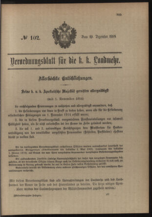 Verordnungsblatt für die Kaiserlich-Königliche Landwehr 19141219 Seite: 37