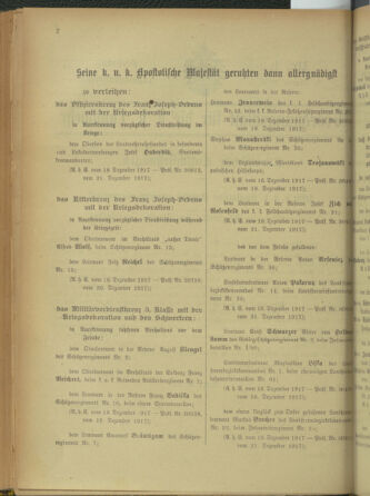 Verordnungsblatt für die Kaiserlich-Königliche Landwehr 19180105 Seite: 2