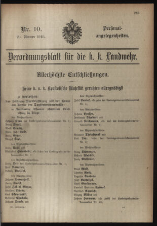 Verordnungsblatt für die Kaiserlich-Königliche Landwehr 19180126 Seite: 43