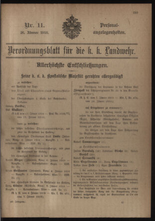 Verordnungsblatt für die Kaiserlich-Königliche Landwehr 19180126 Seite: 47