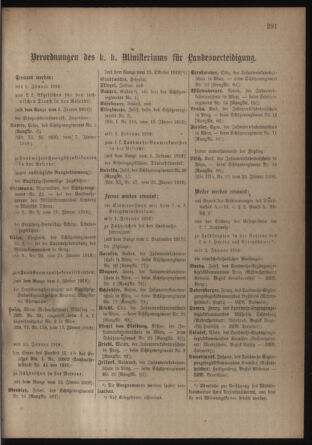 Verordnungsblatt für die Kaiserlich-Königliche Landwehr 19180126 Seite: 49