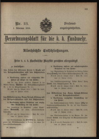 Verordnungsblatt für die Kaiserlich-Königliche Landwehr