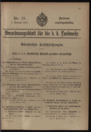 Verordnungsblatt für die Kaiserlich-Königliche Landwehr