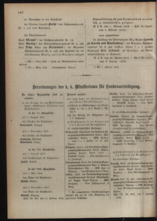 Verordnungsblatt für die Kaiserlich-Königliche Landwehr 19180216 Seite: 22