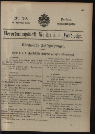 Verordnungsblatt für die Kaiserlich-Königliche Landwehr 19180223 Seite: 37