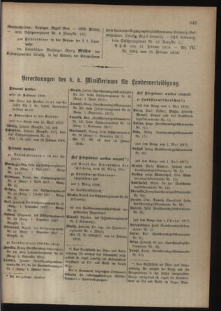 Verordnungsblatt für die Kaiserlich-Königliche Landwehr 19180223 Seite: 39