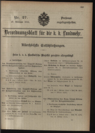 Verordnungsblatt für die Kaiserlich-Königliche Landwehr