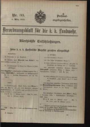 Verordnungsblatt für die Kaiserlich-Königliche Landwehr 19180309 Seite: 21