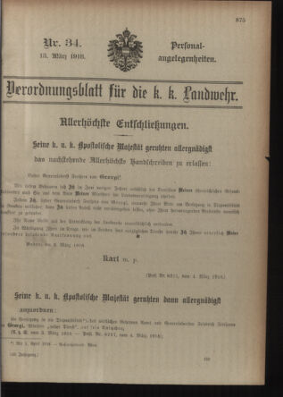 Verordnungsblatt für die Kaiserlich-Königliche Landwehr