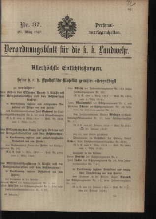 Verordnungsblatt für die Kaiserlich-Königliche Landwehr