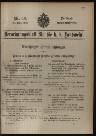 Verordnungsblatt für die Kaiserlich-Königliche Landwehr