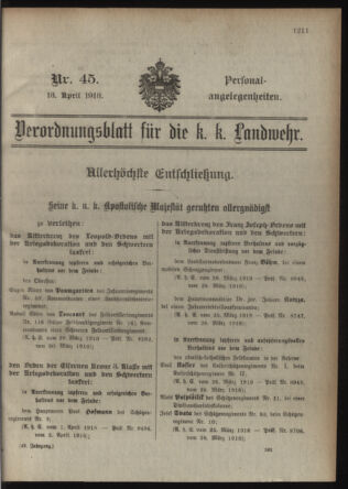 Verordnungsblatt für die Kaiserlich-Königliche Landwehr