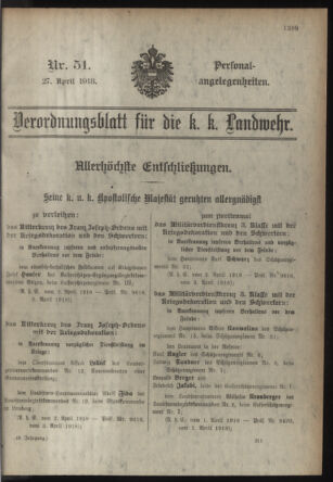 Verordnungsblatt für die Kaiserlich-Königliche Landwehr