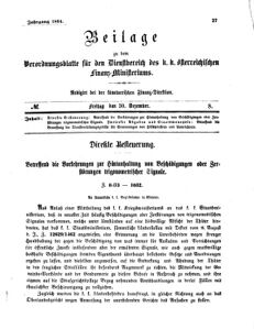 Verordnungsblatt für den Dienstbereich des K.K. Finanzministeriums für die im Reichsrate Vertretenen Königreiche und Länder 18641230 Seite: 1