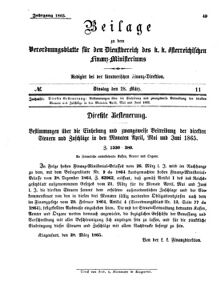 Verordnungsblatt für den Dienstbereich des K.K. Finanzministeriums für die im Reichsrate Vertretenen Königreiche und Länder 18650328 Seite: 11