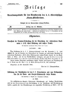 Verordnungsblatt für den Dienstbereich des K.K. Finanzministeriums für die im Reichsrate Vertretenen Königreiche und Länder