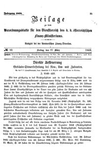 Verordnungsblatt für den Dienstbereich des K.K. Finanzministeriums für die im Reichsrate Vertretenen Königreiche und Länder