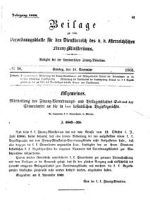 Verordnungsblatt für den Dienstbereich des K.K. Finanzministeriums für die im Reichsrate Vertretenen Königreiche und Länder