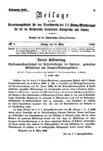 Verordnungsblatt für den Dienstbereich des K.K. Finanzministeriums für die im Reichsrate Vertretenen Königreiche und Länder