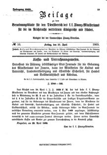 Verordnungsblatt für den Dienstbereich des K.K. Finanzministeriums für die im Reichsrate Vertretenen Königreiche und Länder