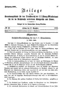 Verordnungsblatt für den Dienstbereich des K.K. Finanzministeriums für die im Reichsrate Vertretenen Königreiche und Länder