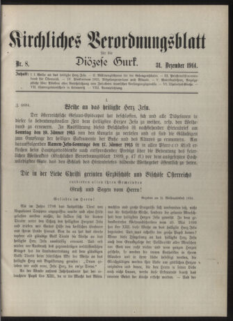 Kirchliches Verordnungsblatt für die Diözese Gurk 19141231 Seite: 1