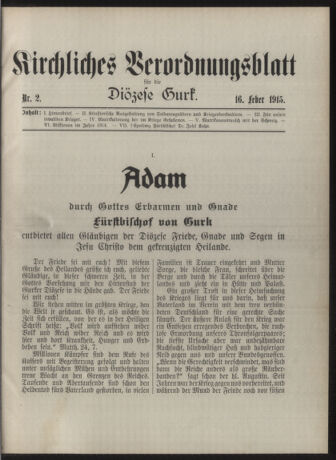 Kirchliches Verordnungsblatt für die Diözese Gurk 19150216 Seite: 1