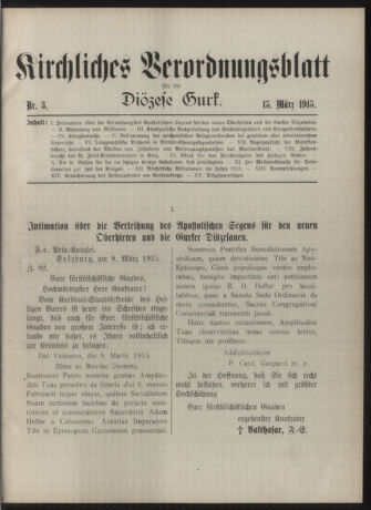 Kirchliches Verordnungsblatt für die Diözese Gurk 19150315 Seite: 1